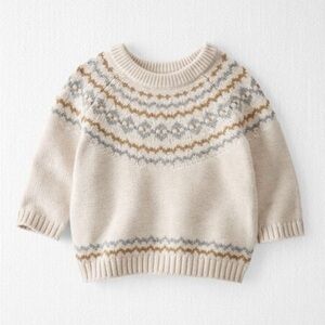 LITTLE PLANET Cream Fair Isle Sweater
